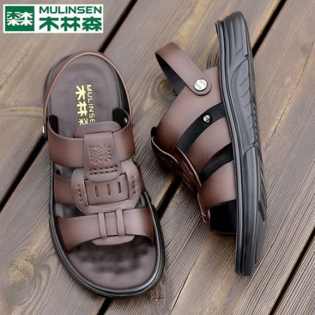 木林森一脚蹬露趾套筒开车防滑沙滩鞋休闲耐磨潮流舒适夏季透气男