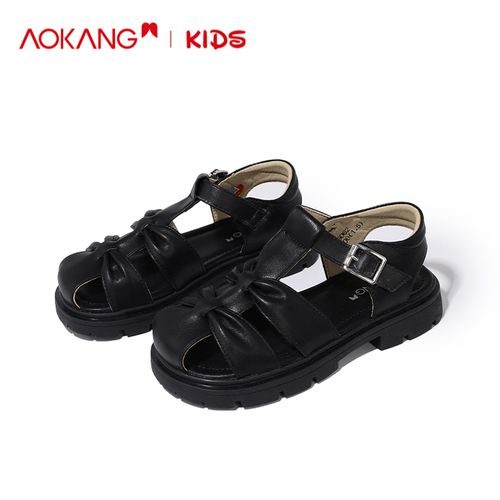 Aokang/奥康儿童凉鞋夏季2025新款公主鞋软底时尚包头鞋女孩潮鞋i主图
