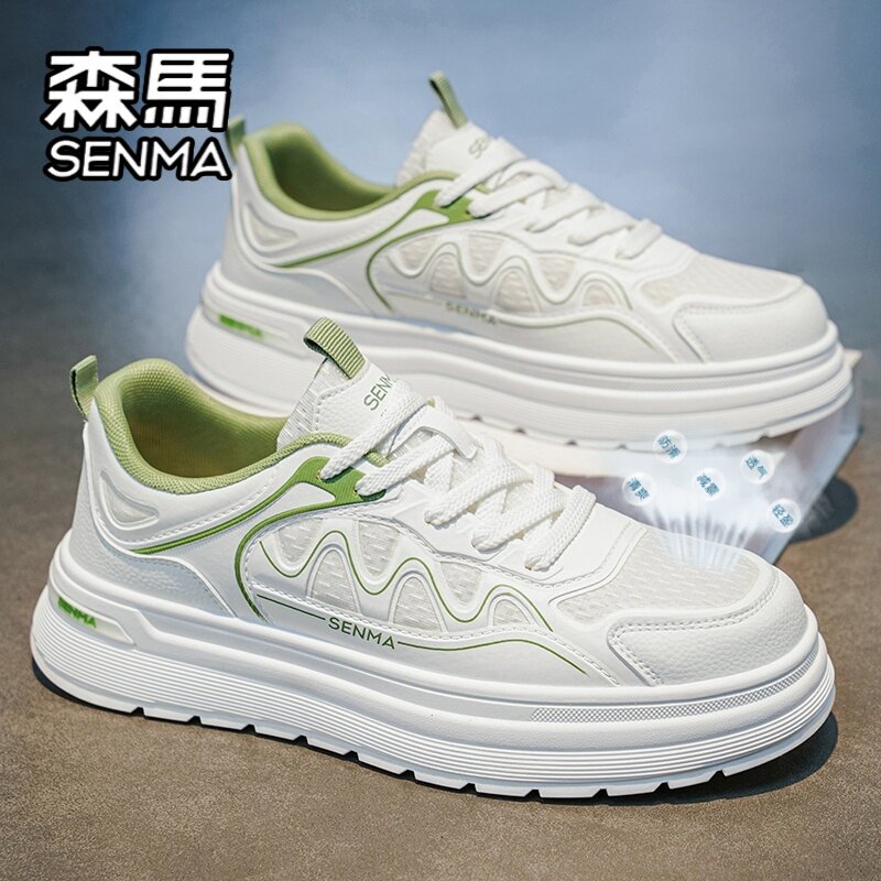 森马男鞋夏季网面透气高级感潮流百搭休闲板鞋男士运动厚底小白鞋主图