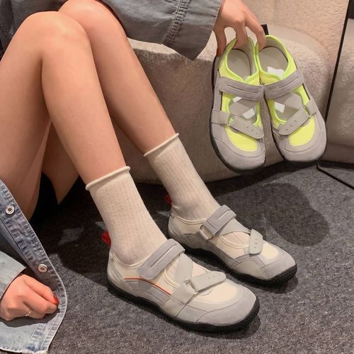 贾不假德训鞋女2026新款夏季流行休闲风魔术贴软底丑萌百搭运动鞋主图