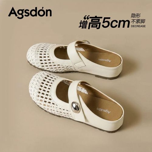 Y奥古狮登编织包头拖鞋女款2026夏季外穿孕妇妈妈一脚蹬半拖鞋子Y主图