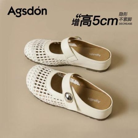 Y奥古狮登编织包头拖鞋女款2026夏季外穿孕妇妈妈一脚蹬半拖鞋子Y