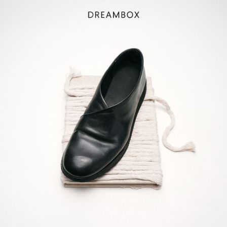 DREAMBOX钧博一脚蹬水洗马皮休闲皮鞋2026新款极简风男士夏季鞋子