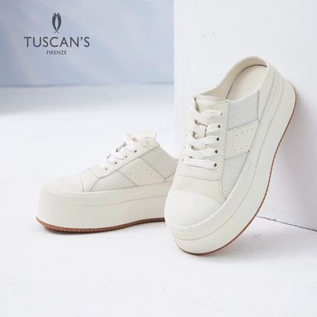TUSCAN'S【专柜同款】休闲厚底增高小白鞋一脚蹬透气舒适夏季女鞋