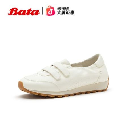 Bata小白鞋女2026夏季商场新款日常百搭户外牛皮休闲鞋AAK28BA6