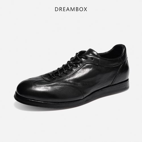 DREAMBOX钧博石洗马皮透气春季德训鞋轻便舒适男士平底休闲板鞋主图