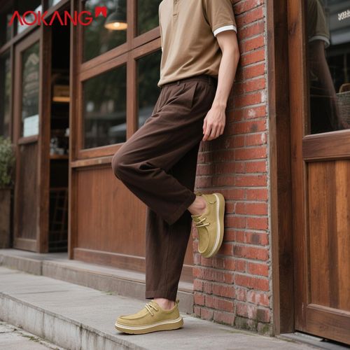 Aokang/奥康官方正品舒适时尚百搭潮流增高透气一脚蹬开车休闲鞋主图