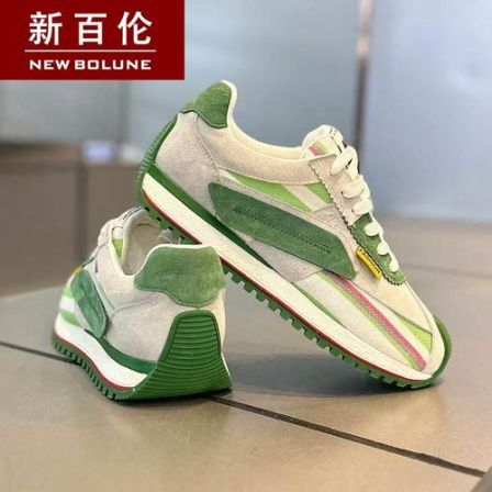 新百伦男鞋夏季透气网面帆布鞋撞色休闲青少年潮流防臭超火阿甘鞋