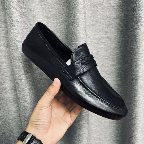 固特异工艺马皮水洗复古做旧乐福鞋豆豆鞋一脚蹬休闲鞋男士皮鞋主图