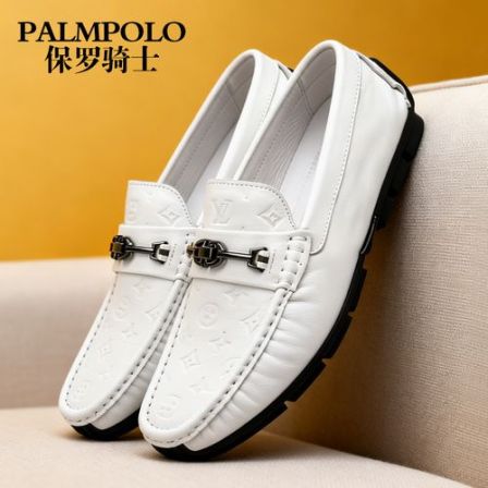 保罗骑士2026夏季新款男士透气软底一脚蹬豆豆鞋男真皮休闲驾车鞋