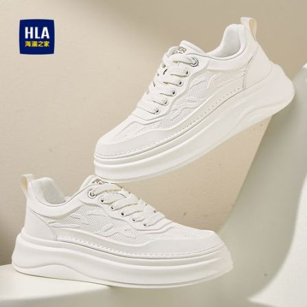 HLA/海澜之家男鞋2026新款时尚百搭运动板鞋休闲小白鞋增高厚底