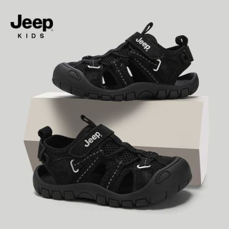 jeep男童凉鞋中大童包头朔溪鞋夏季防滑户外沙滩鞋儿童涉水洞洞鞋