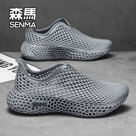SENMA/森马一脚蹬男鞋2026新款夏季透气3D打印休闲运动潮流网面鞋