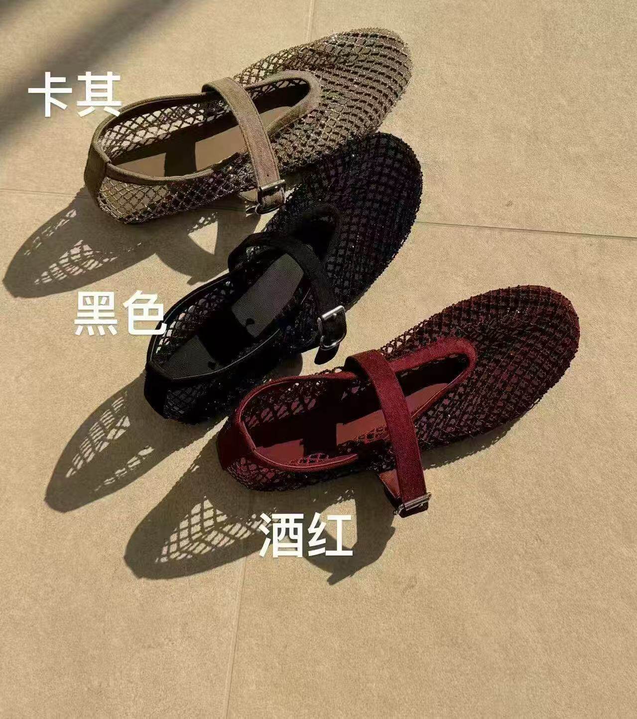 MFX 渔网鞋绝美满钻圆头芭蕾风网纱单鞋法式玛丽珍鞋89-72主图
