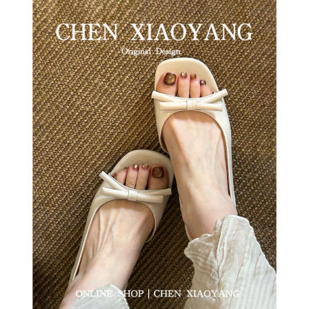 软羊皮法式名媛风坡跟露趾凉鞋女方头绝美气质罗马鞋后绊带一字拖