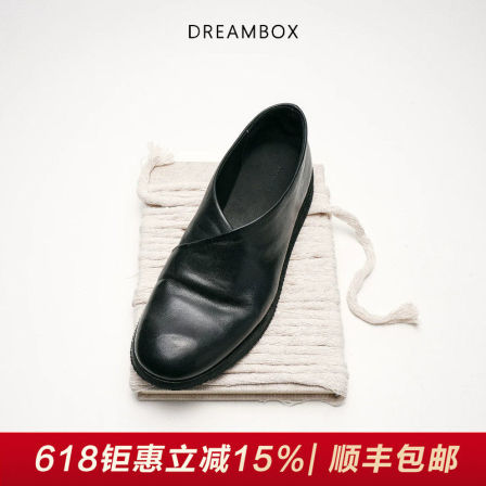 DREAMBOX钧博一脚蹬水洗马皮休闲皮鞋2026新款极简风男士夏季鞋子
