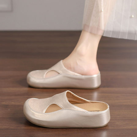 包头凉鞋女款配裙子2026新款夏季厚底松糕懒人鞋内增高凉拖鞋外穿