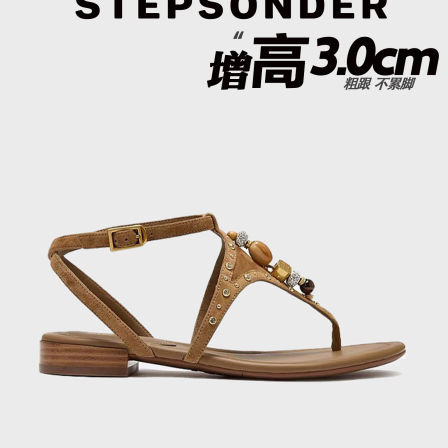 【宽脚胖脚】罗马凉鞋女夏2026新款夹趾串珠沙滩鞋简约时尚凉鞋