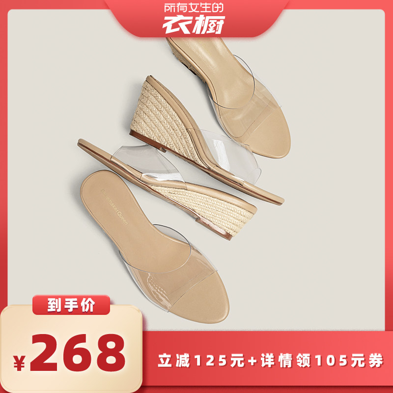 【所有女生的衣橱】Shoemaker Queen 法式编织坡跟凉拖鞋主图