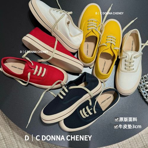 DONNA CHENEY老钱风帆布鞋2026极简松弛感休闲低帮系带板鞋主图