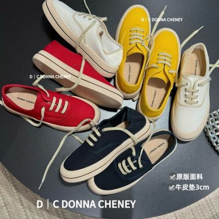 DONNA CHENEY老钱风帆布鞋2026极简松弛感休闲低帮系带板鞋