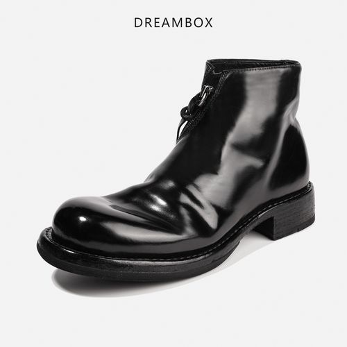 DREAMBOX钧博vibram高端马臀皮男靴新款固特异侧拉链切尔西靴主图