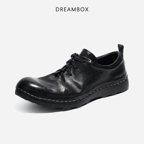 DREAMBOX钧博水洗马皮男鞋2026新款户外休闲鞋软皮软底舒适男士鞋主图
