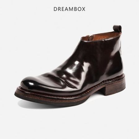 DREAMBOX钧博vibram意大利马臀皮切尔西靴侧拉链轻奢高级感短靴