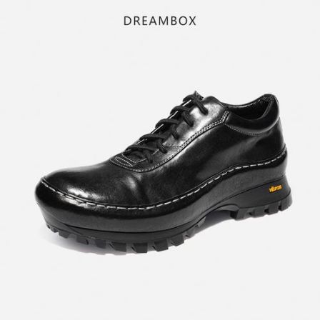 DREAMBOX钧博vibram舒适透气户外休闲鞋高档手工水洗马皮男士鞋子