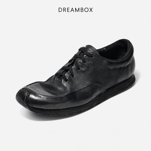 DREAMBOX钧博水洗马皮透气户外休闲鞋2026春季新款纯手工休闲皮鞋主图
