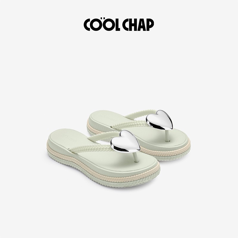 【然厚 X Coolchap】2026新款浪花爱心3.0系列海边沙滩厚底人字拖主图