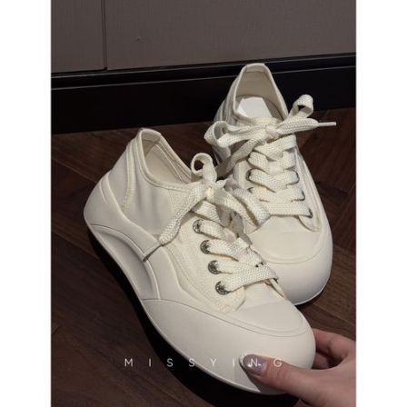 应小姐【亮钻小白鞋】厚底一脚蹬可踩脚增高单鞋亮钻小白鞋
