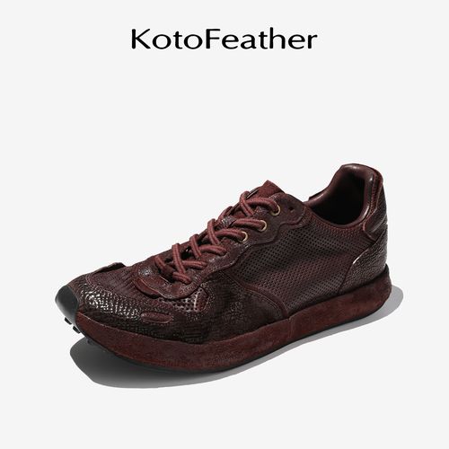 珡羽KotoFeather 轻奢复古男士休闲鞋马臀皮夏季透气冲孔工艺男鞋主图