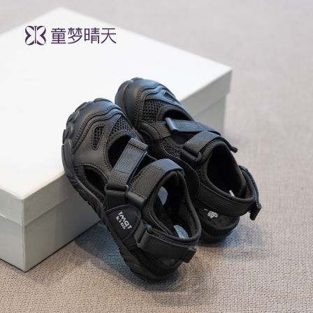 童梦晴天儿童凉鞋男童2026新款夏季女童鞋子运动鞋黑色凉夏鞋透气