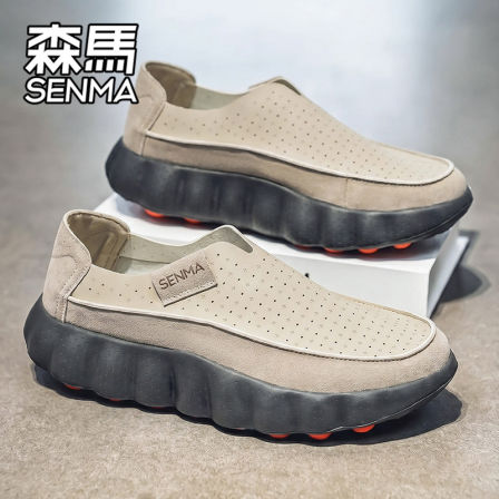 森马男鞋鞋子2026新款夏季外穿透气懒人一脚蹬鞋乐福鞋豆豆布鞋子