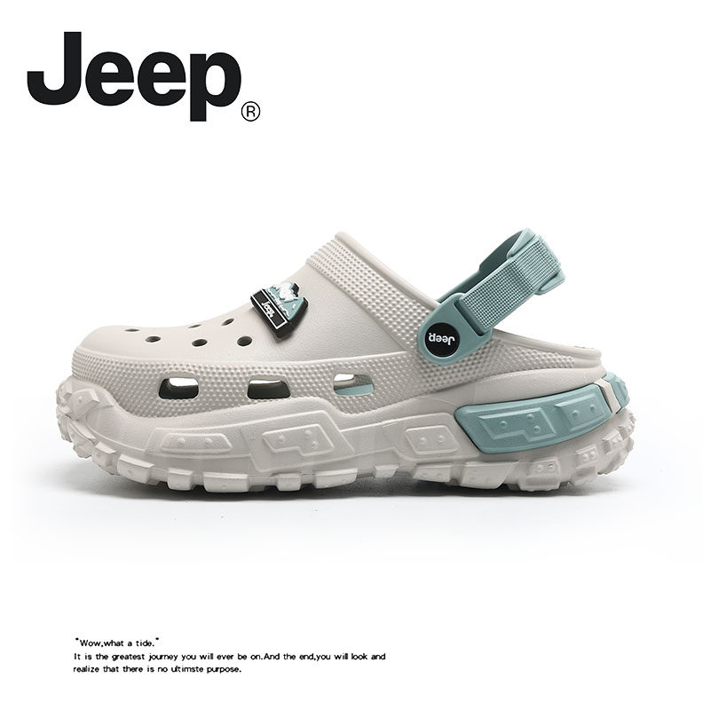JEEP/吉普洞洞凉拖鞋男士夏季外穿包头拖防滑厚底休闲时尚沙滩鞋A主图