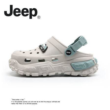 JEEP/吉普洞洞凉拖鞋男士夏季外穿包头拖防滑厚底休闲时尚沙滩鞋A