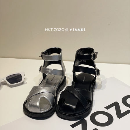 左左家HKTZOZO女童凉鞋2026夏季新款防滑沙滩鞋儿童鞋女孩罗马鞋