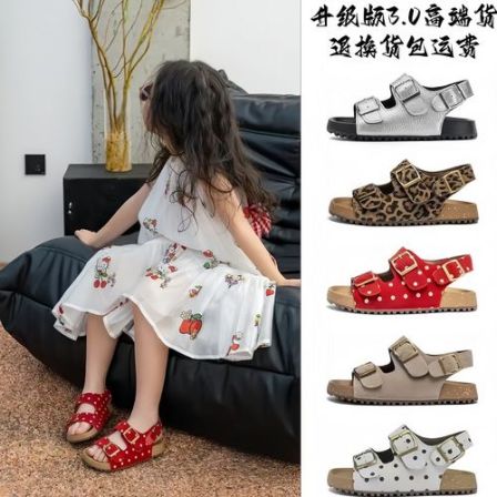 夏！【慵懒！牛皮凉鞋！】2026新款夏季男女童洋气时尚夏季凉鞋