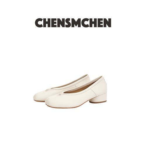 CHENSMCHEN 韩系复古中式软皮分趾粗跟气质浅口芭蕾鞋CMdS5301NL主图