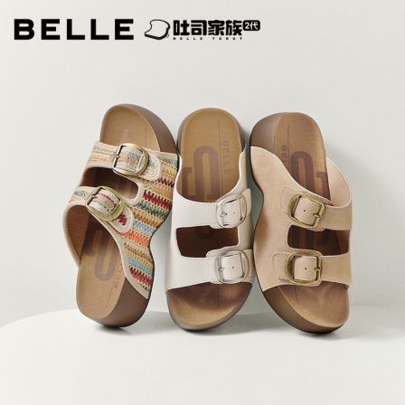 【巴图&博谷优享】百丽人鱼吐司扣勃肯鞋女26夏新厚底拖鞋B3087BT6