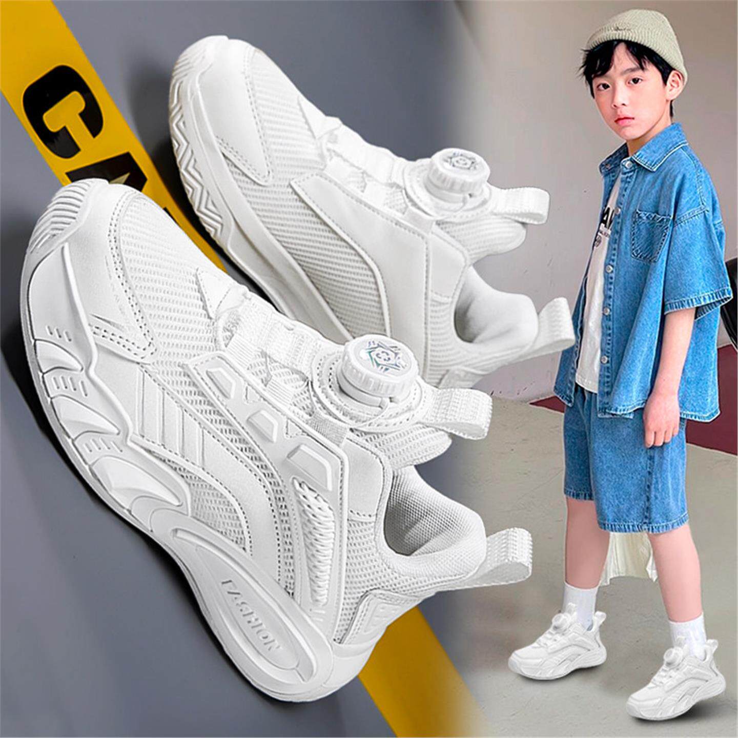 官网C&K儿童小白鞋男童2026新款夏季白色运动鞋加绒学生跑步男孩主图