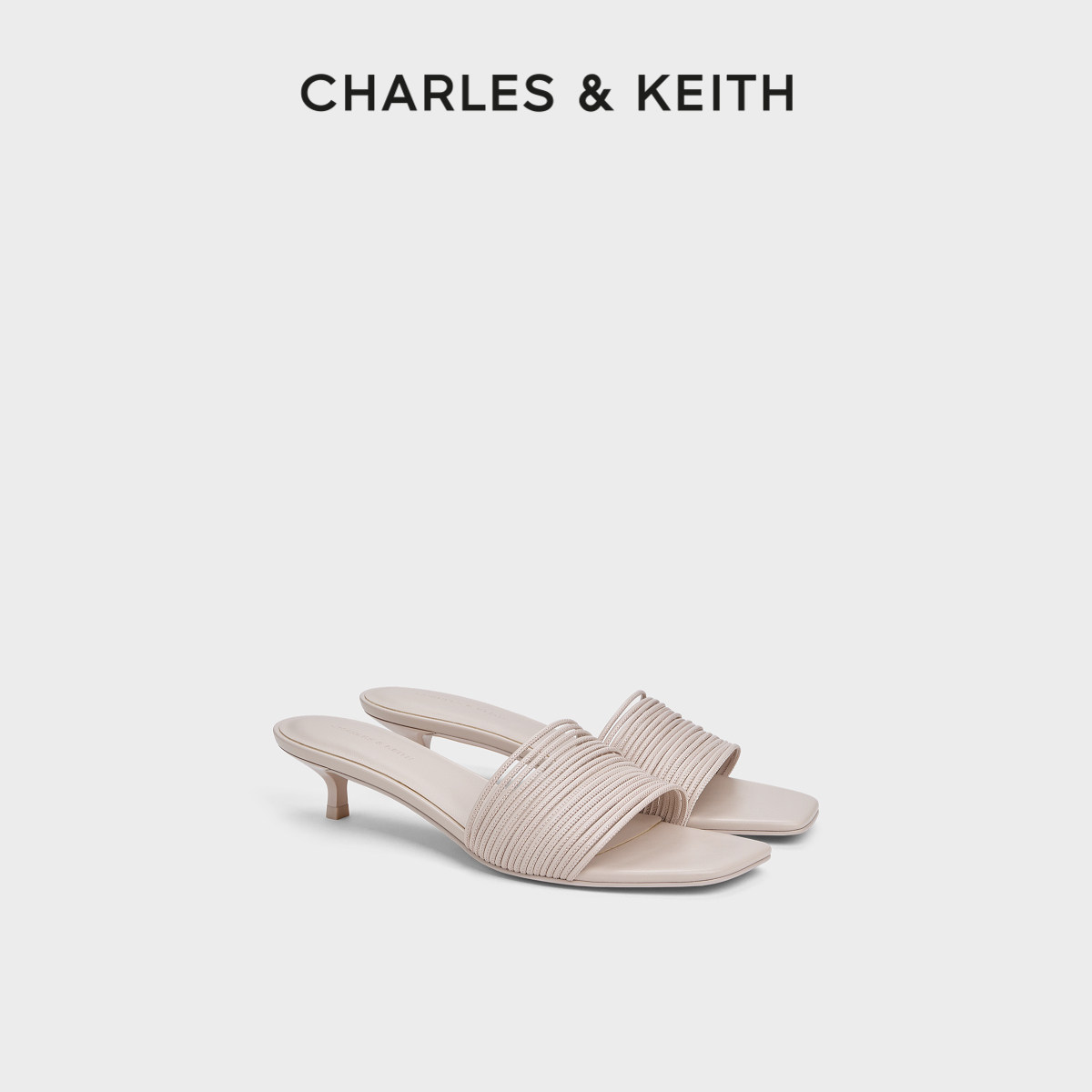 CHARLES&KEITH26夏季新款CK1-60920434法式方头细带低跟拖鞋凉鞋主图