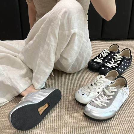 H55女鞋夏季新款芒果头波点休闲简约时尚舒适软底透气百搭德训鞋