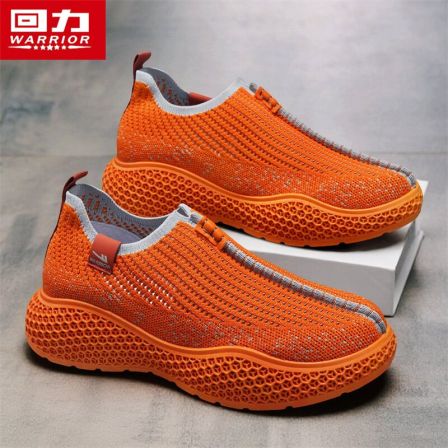 回力一脚蹬男鞋夏季3D打印一体飞织透气网面鞋软底百搭休闲运动鞋