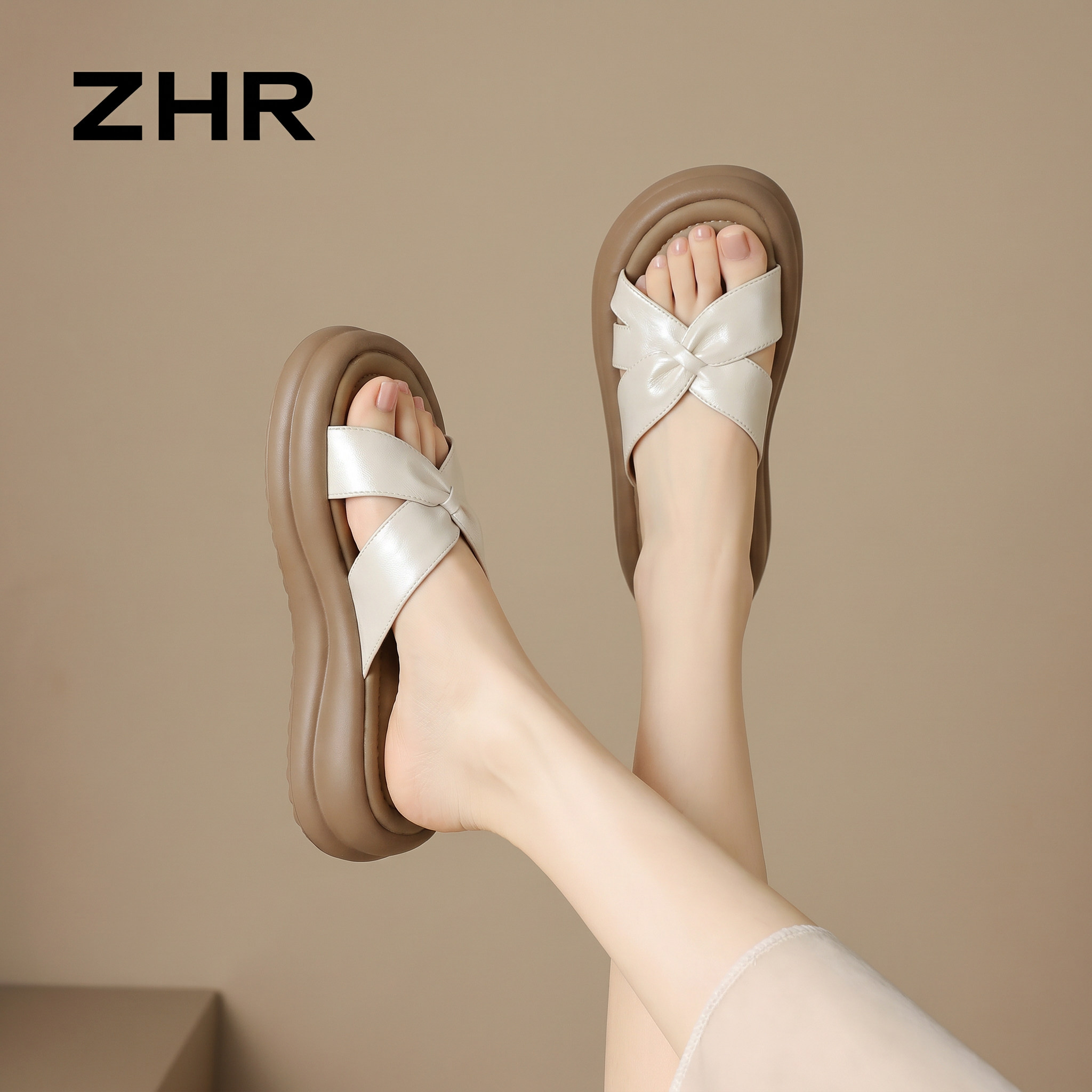 ZHR则则厚底拖鞋女2026夏季新款软底一字拖外穿不累脚沙滩凉拖鞋主图