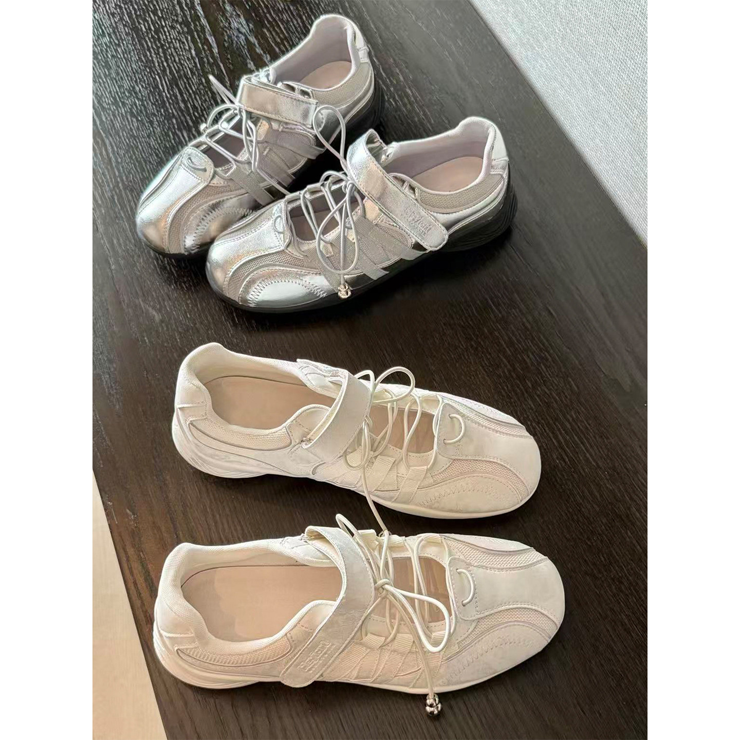 芭蕾风运动玛丽珍单鞋女2026年新款魔术贴夏季透气百搭德训阿甘鞋主图