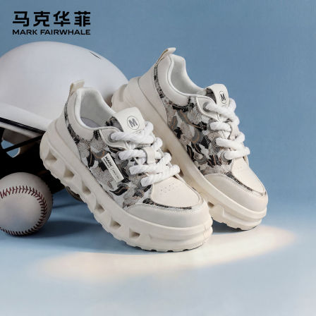 马克华菲增高软底透气休闲板鞋男
