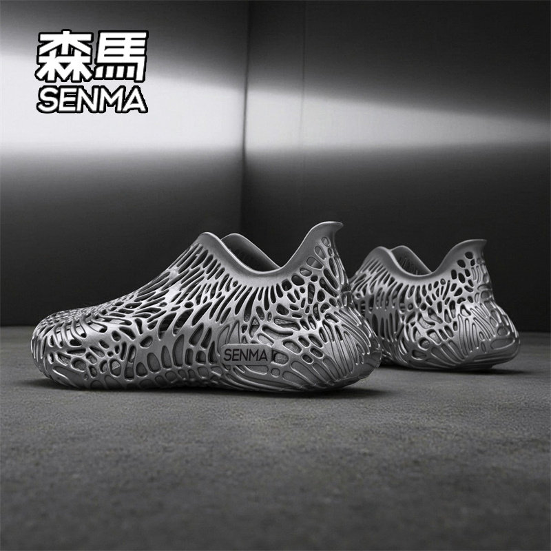 SENMA/森马3D打印洞洞鞋男夏季外穿一脚蹬防滑凉鞋海边朔溪沙滩鞋主图