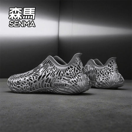 SENMA/森马3D打印洞洞鞋男夏季外穿一脚蹬防滑凉鞋海边朔溪沙滩鞋